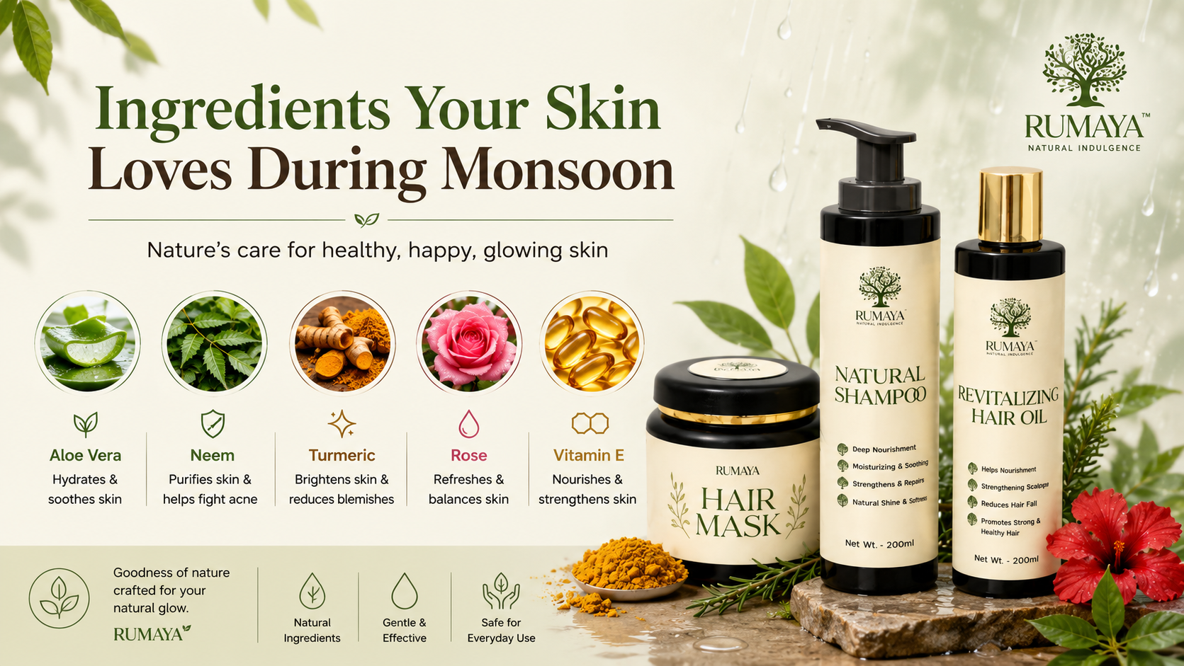 Ingredients Your Skin Loves During Monsoon: The Best Natural Skincare for Healthy, Glowing Skin