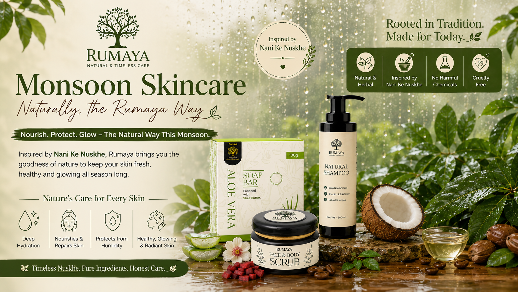 Monsoon Skincare Routine: Nature's Secret for Healthy & Glowing Skin with Rumaya
