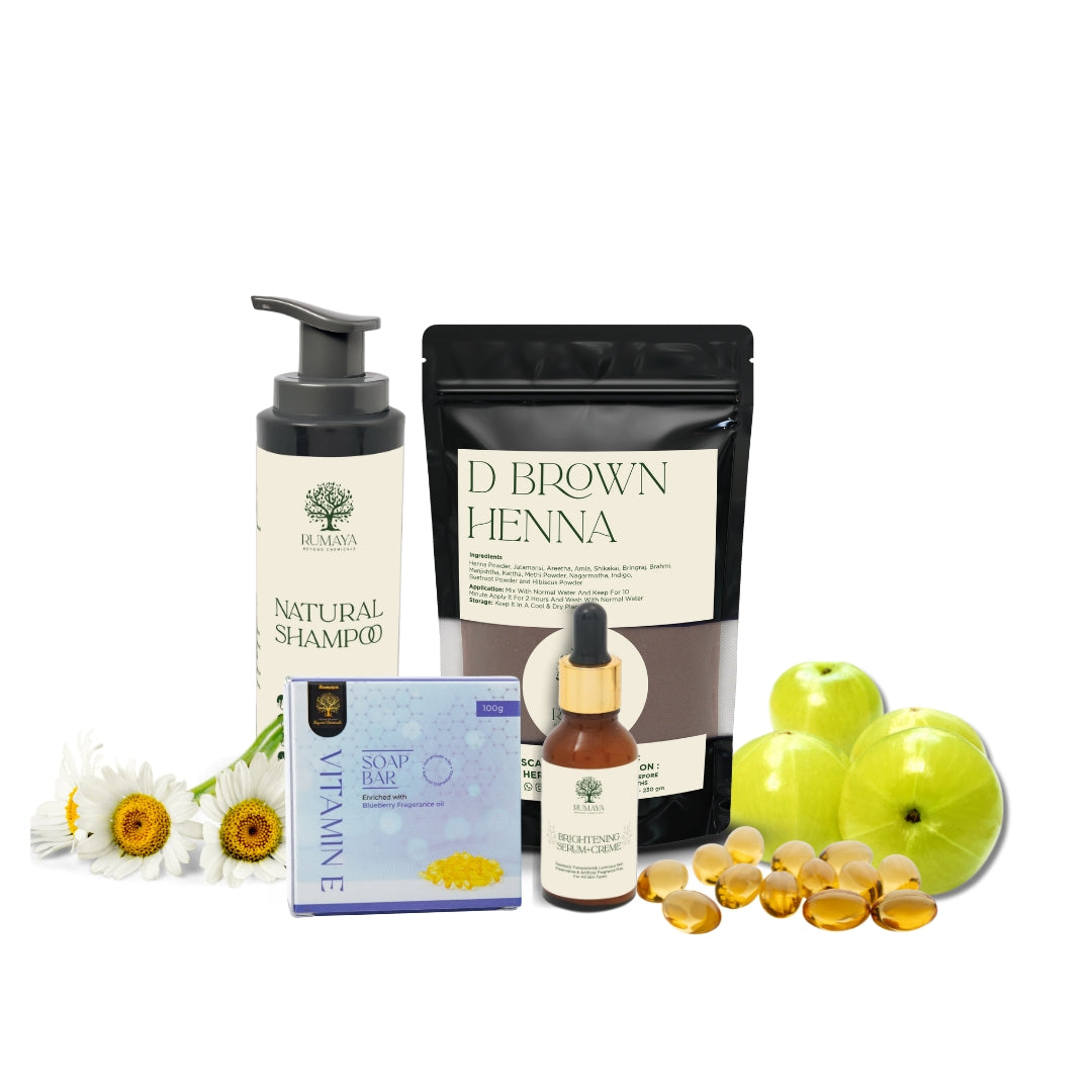 Henna + Shampoo + Vitamin E Soap + Serum