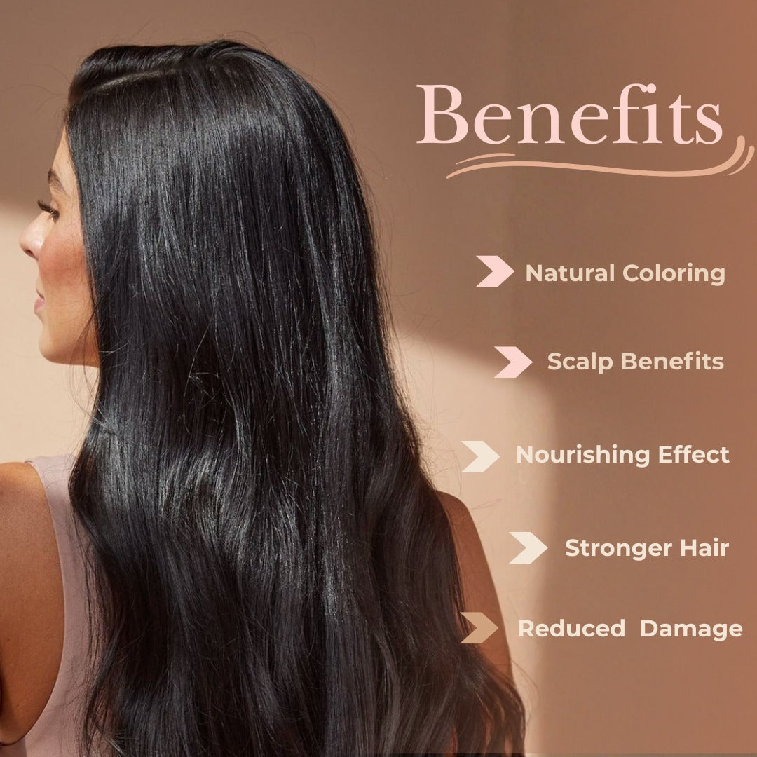 Rumaya Black Herbal Henna – Natural Grey Coverage with Added Hair Strength & Shine | 200 g