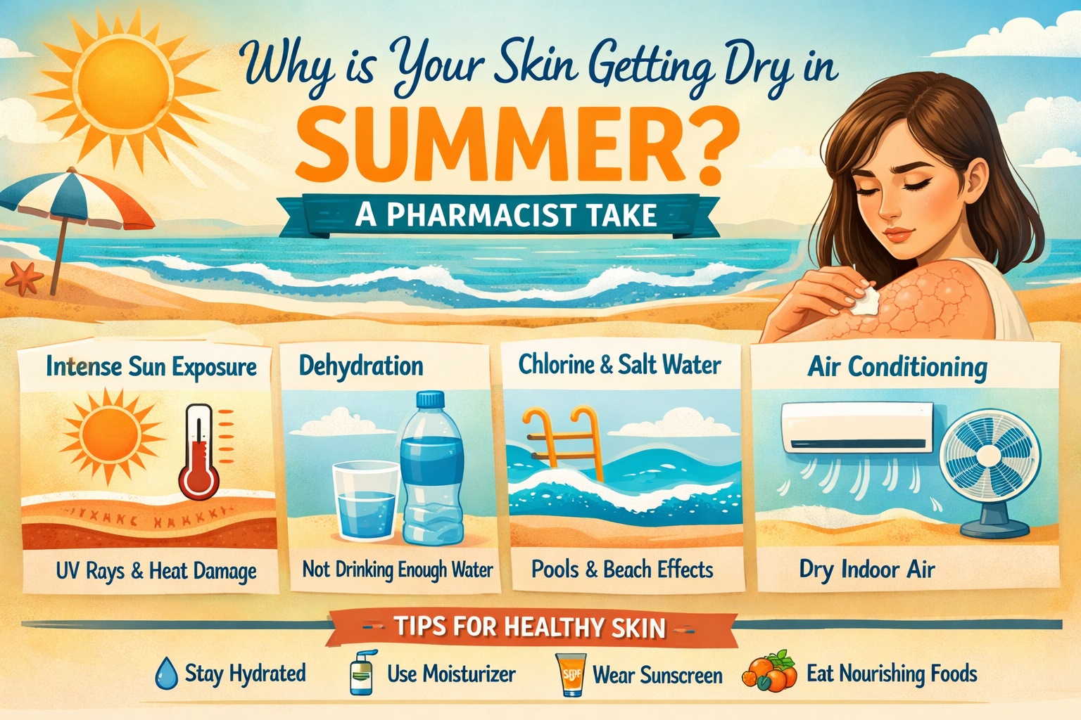 Why is your skin getting Dry in Summer– A pharmacist take