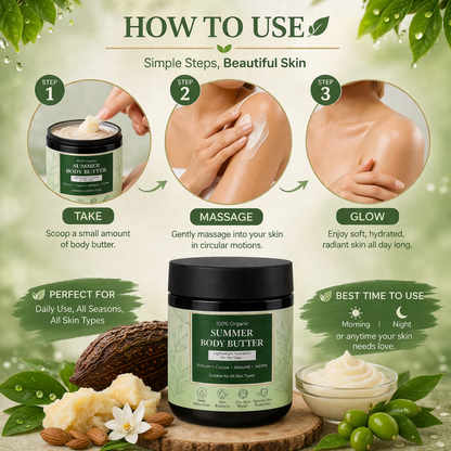 Rumaya Body Butter for Dry Skin 100gm | Deep Moisturizing Cream with Kokum & Cocoa Butter | 100% Natural Hydrating Skin Care | Soft & Glowing Skin