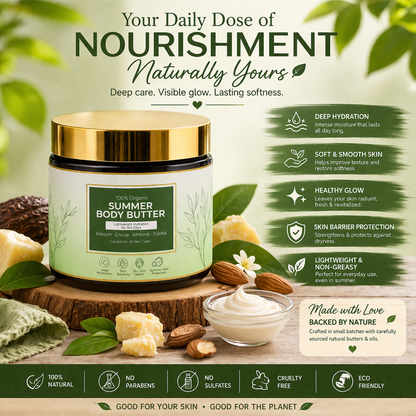 Rumaya Body Butter for Dry Skin 35gm | Deep Moisturizing Cream with Kokum & Cocoa Butter | 100% Natural Hydrating Skin Care | Soft & Glowing Skin | No Parabens