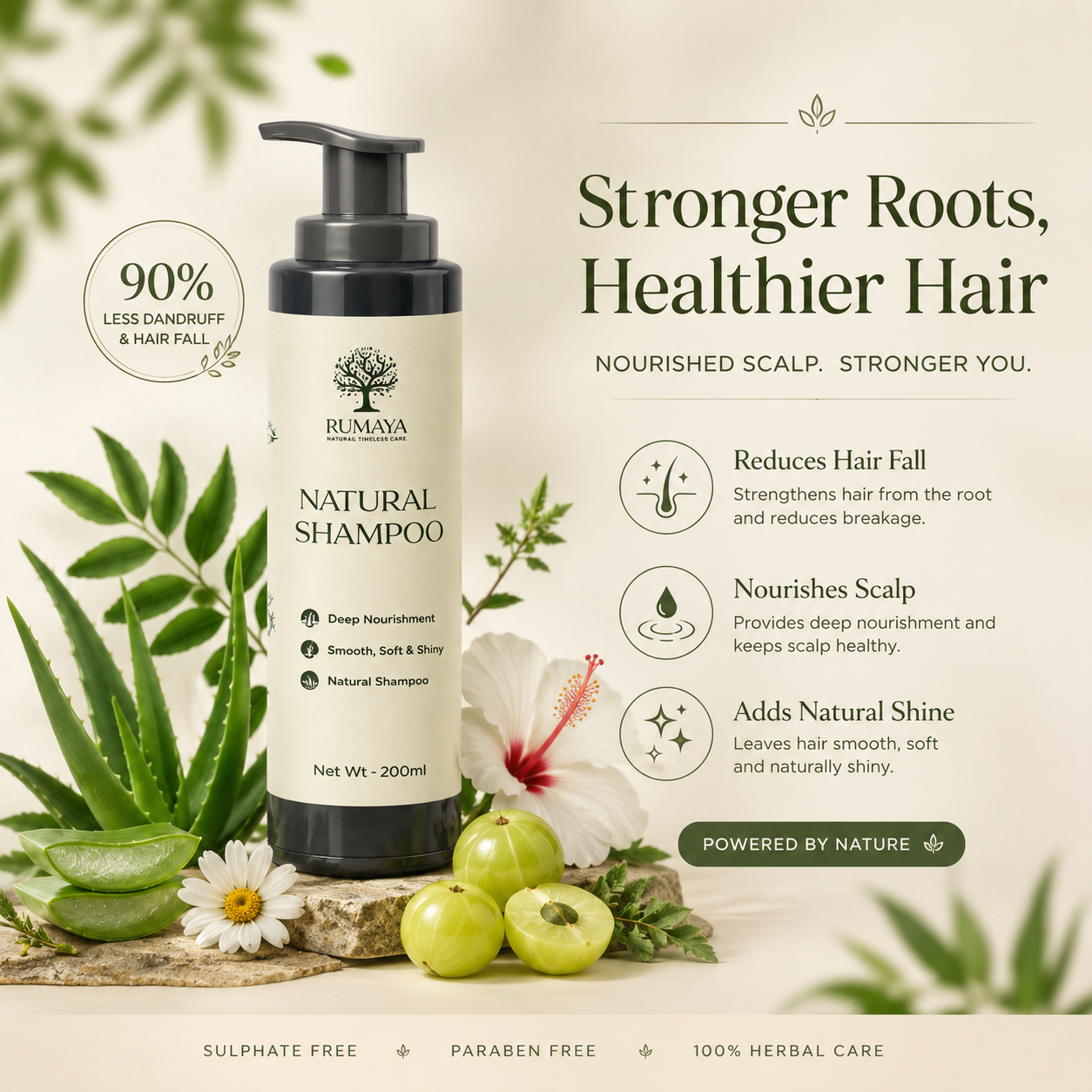 Anti-Dandruff & Hair Fall Control Shampoo: 100ml