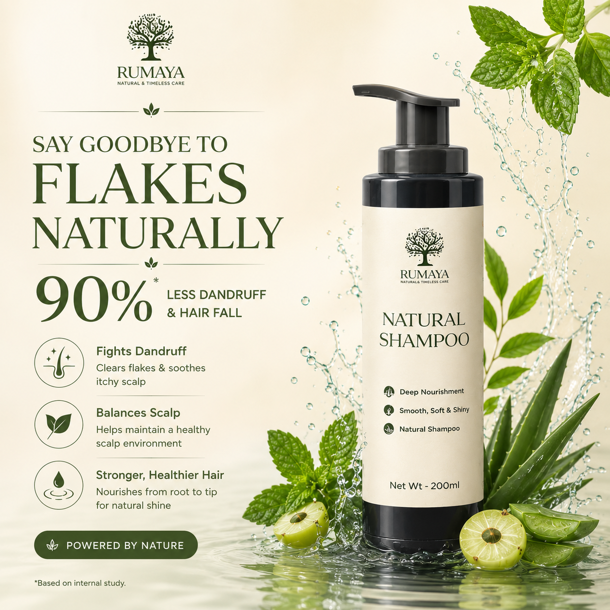 Anti-Dandruff & Hair Fall Control Shampoo: 100ml