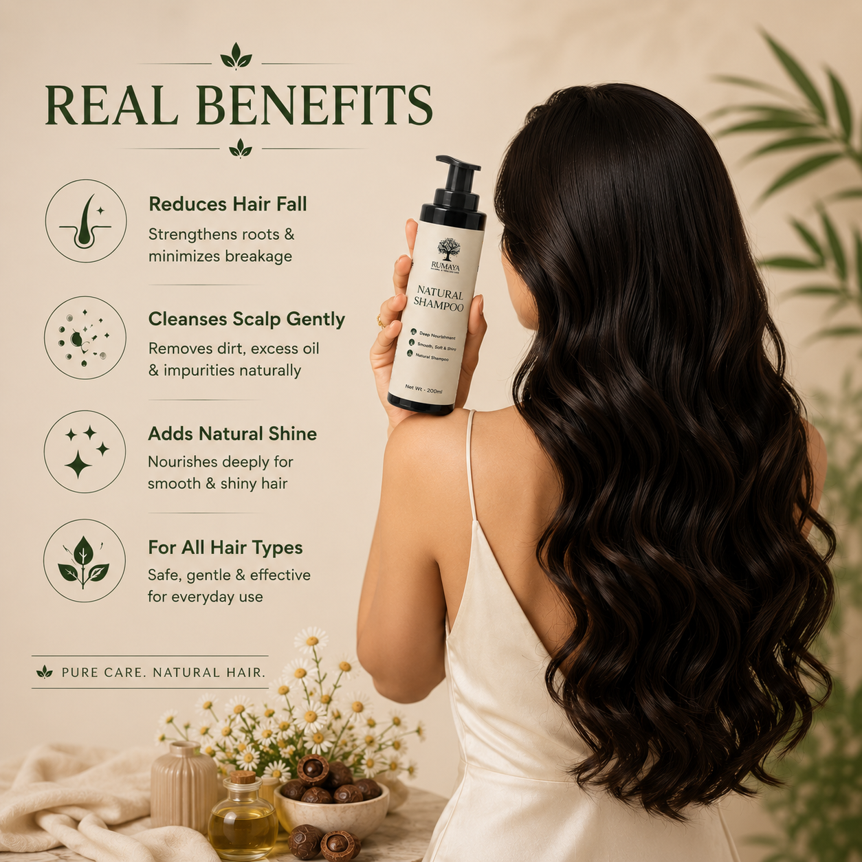 Anti-Dandruff & Hair Fall Control Shampoo: 100ml