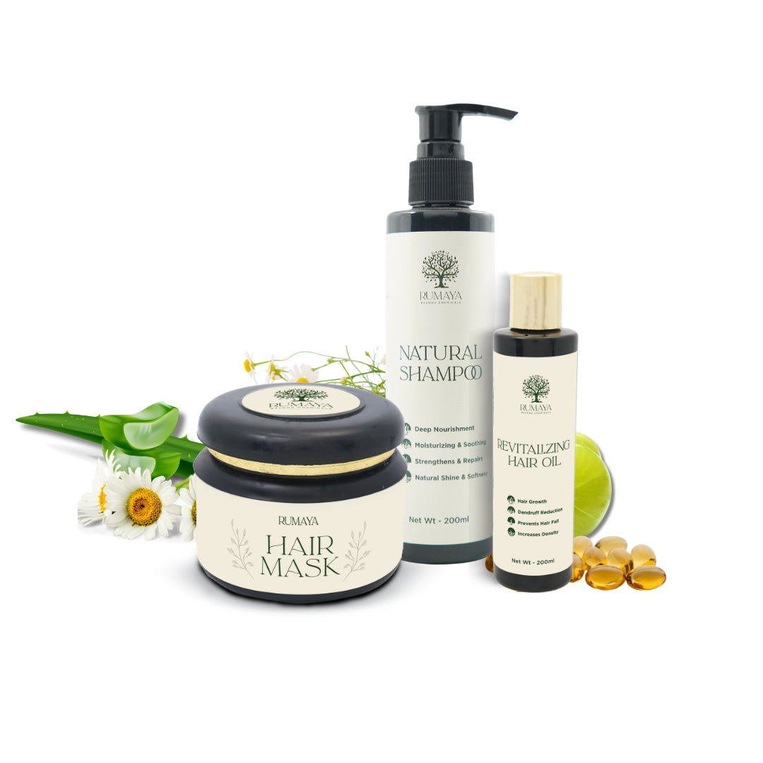 Hair Care Trio – Hair Mask + Shampoo + Hair Oil