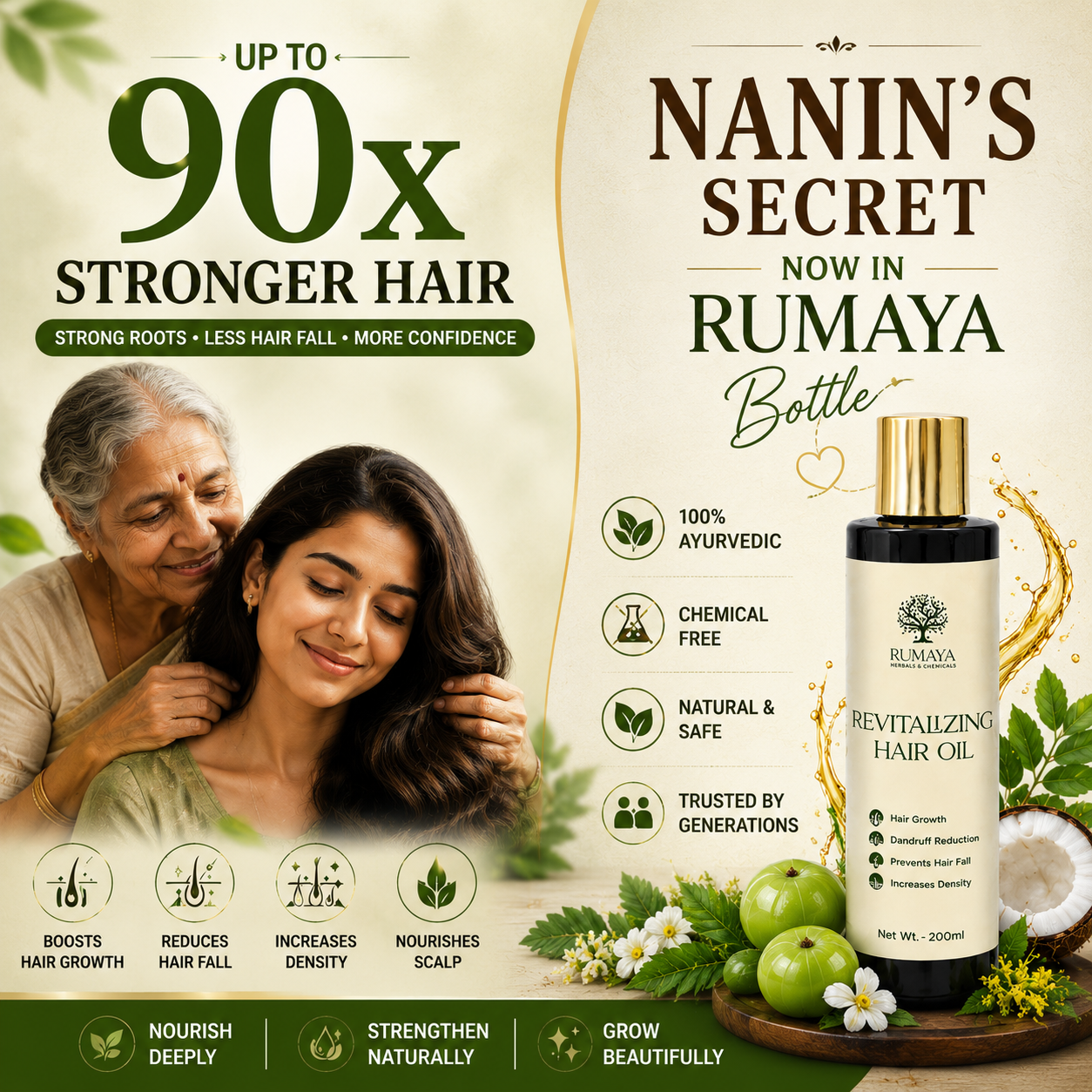 Natural Hair Oil for Hair growth 100ml & 200ml